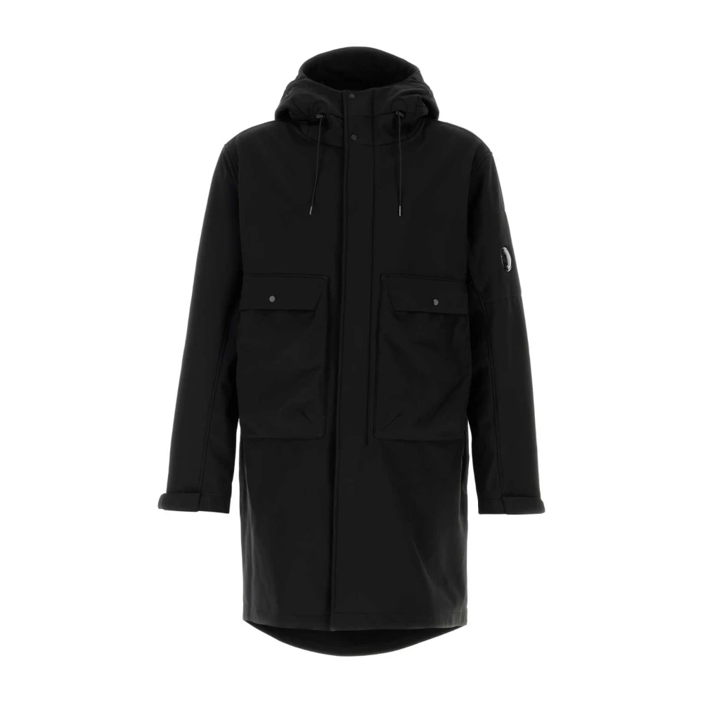 C.P. Company Stretch Polyester Jas Black Heren