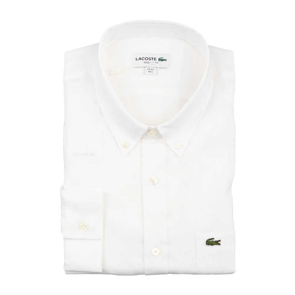 Lacoste Vit Långärmad Skjorta White, Herr