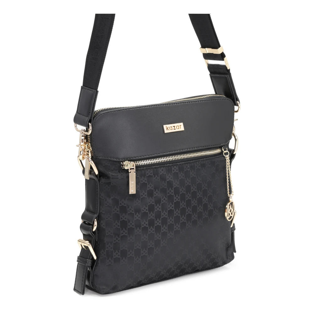 Kazar Dames zwarte messenger tas Black Dames