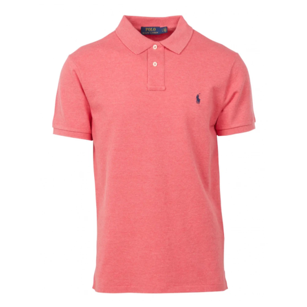 Polo Ralph Lauren Slim Fit Piqué Bomull Polo Skjorta Pink, Herr