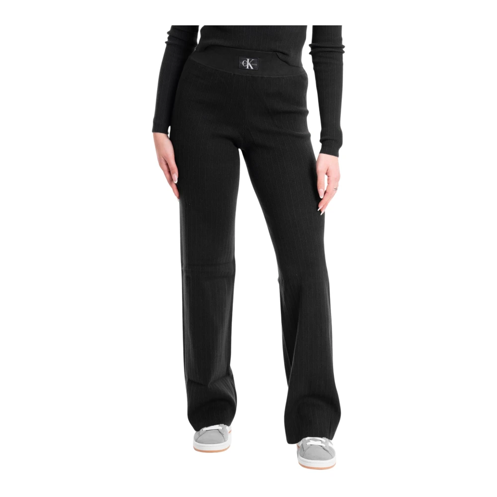 Calvin Klein Jeans Rib Sweater in Variegated Pantaloni Stijl Black Dames