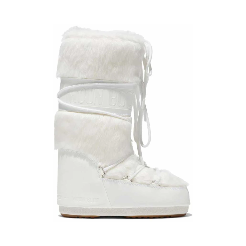 Moon Boot Icon Faux Fur Stövlar White, Flicka