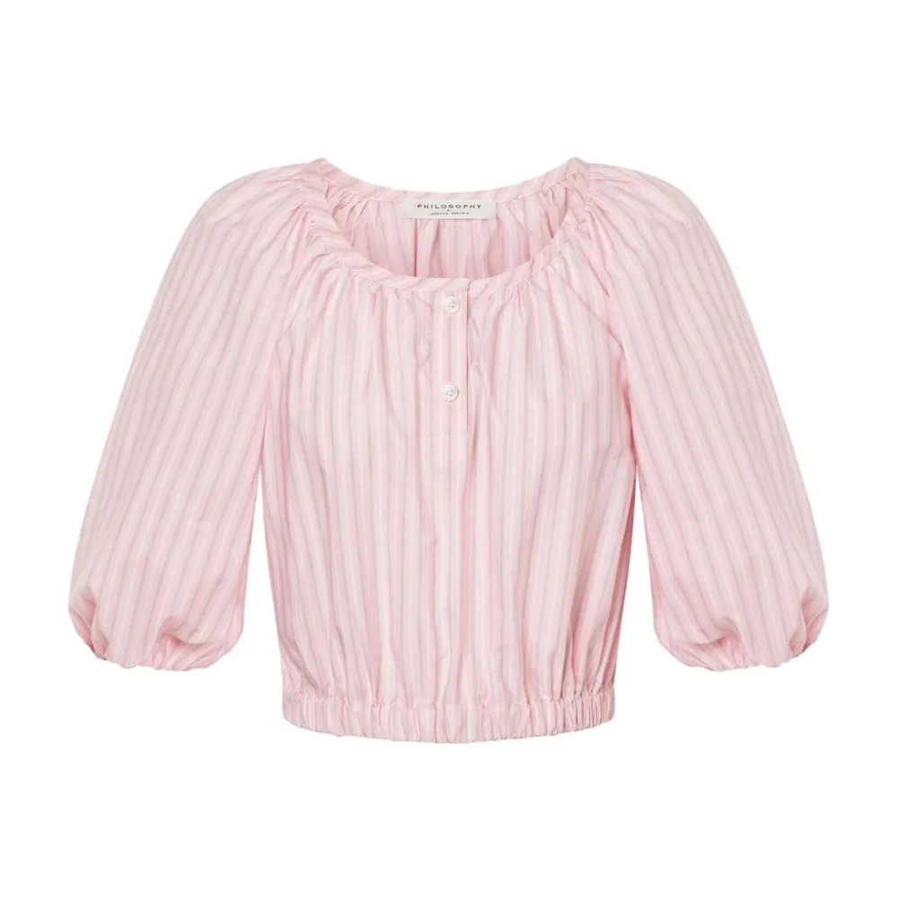 Philosophy Di Lorenzo Serafini Donna Multicolor Blusa A Righe In Popeline Di Cotone