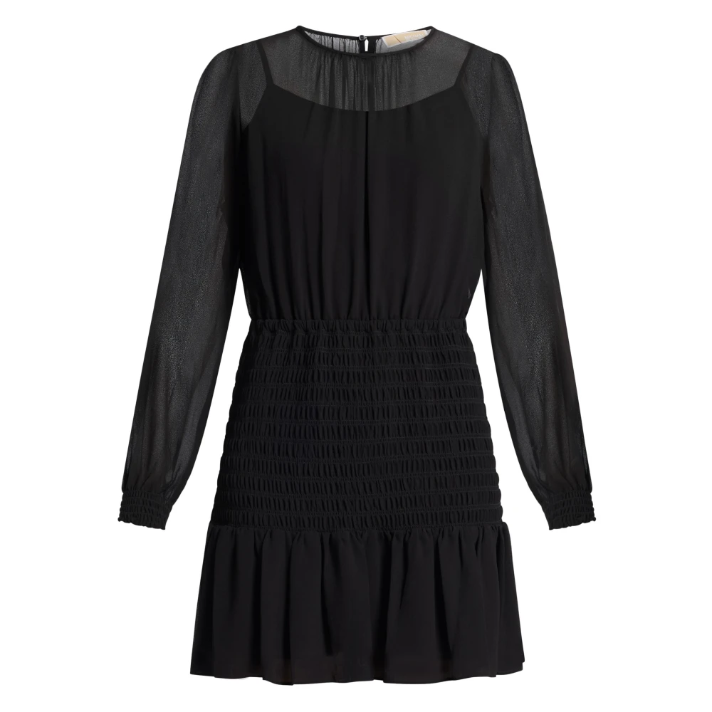 Michael Kors Zwarte Smock Mini Jurk Black Dames