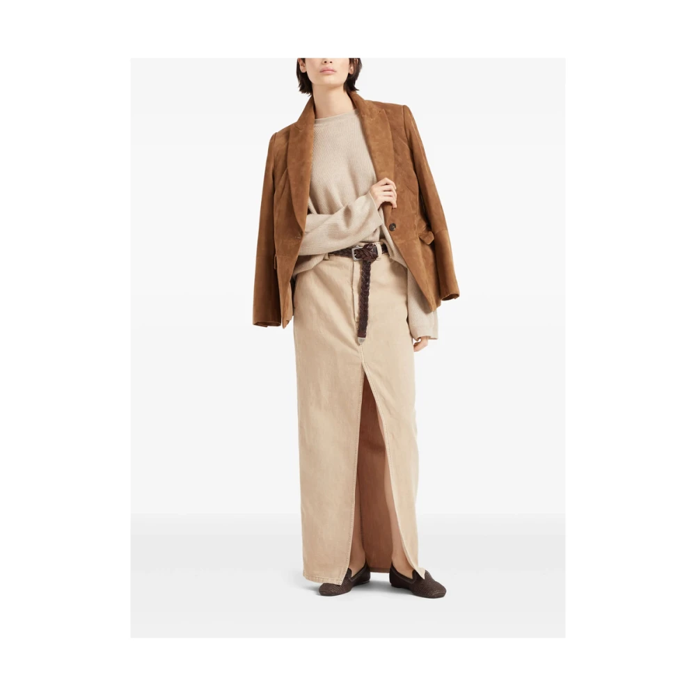 BRUNELLO CUCINELLI Beige Crew Neck Sweater Beige Dames