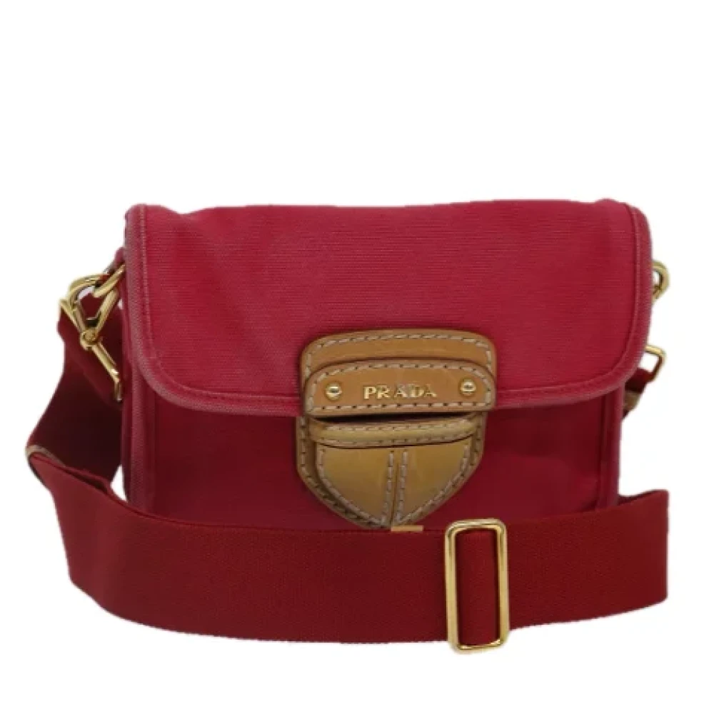 Prada Vintage Pre-owned Canvas prada-bags Red Dames