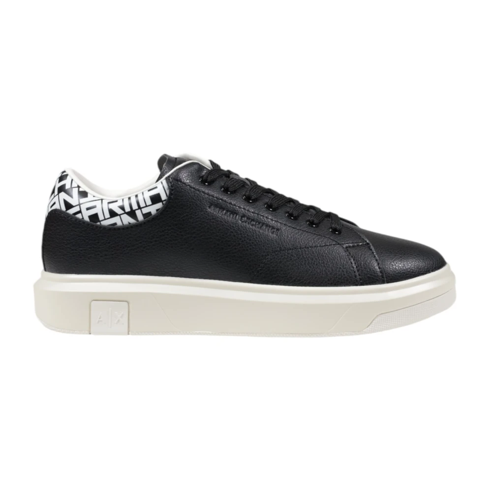 Armani Exchange Men's Black Leather Trainers Size 9 Uk