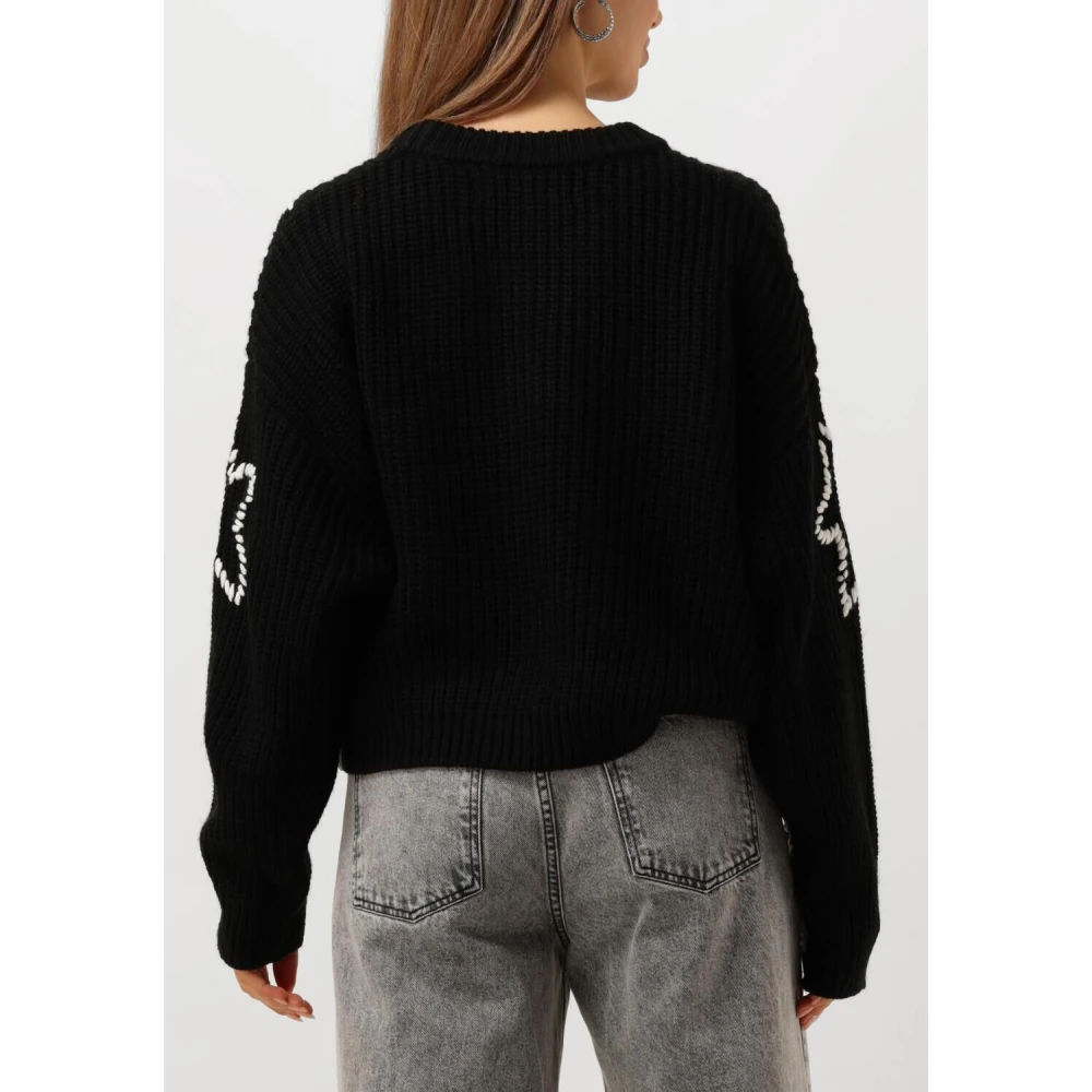 Nukus Zwarte Gebreide Pullover Trui Black Dames