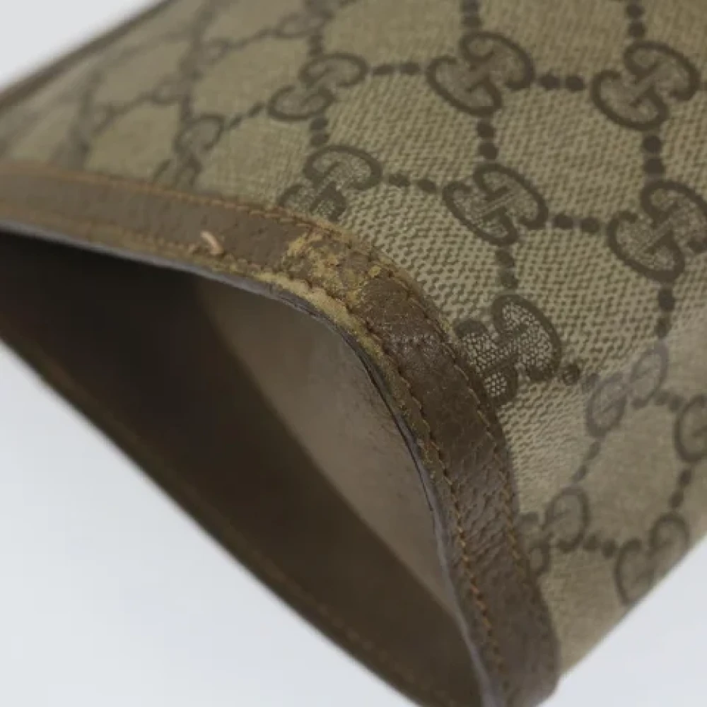 Gucci Vintage Pre-owned Canvas clutches Beige Dames