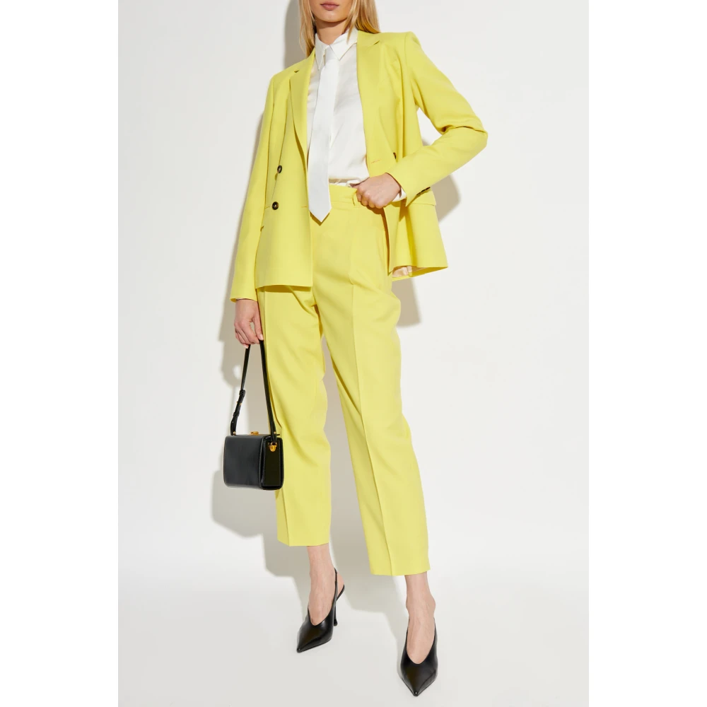 PS By Paul Smith Wollen broek met vouw Yellow Dames