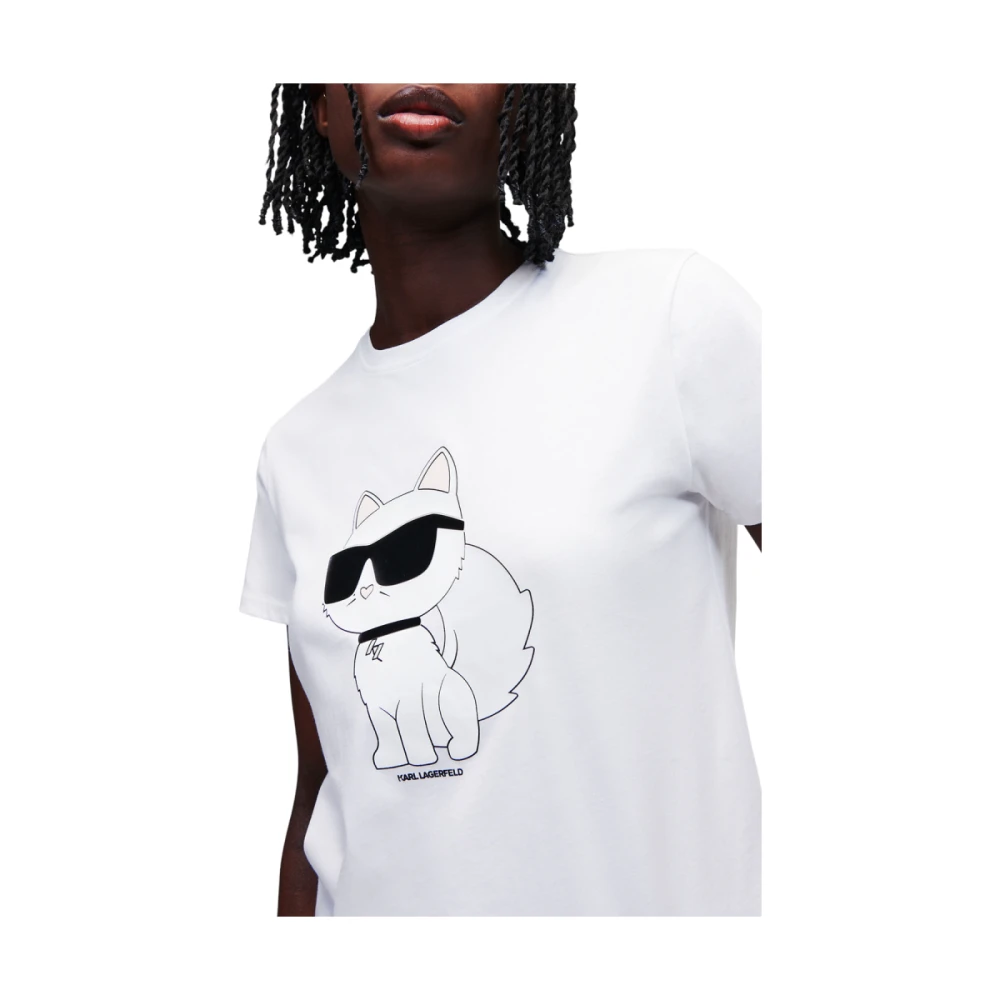 Karl Lagerfeld Ikonik Choupette Wit T-shirt White Dames