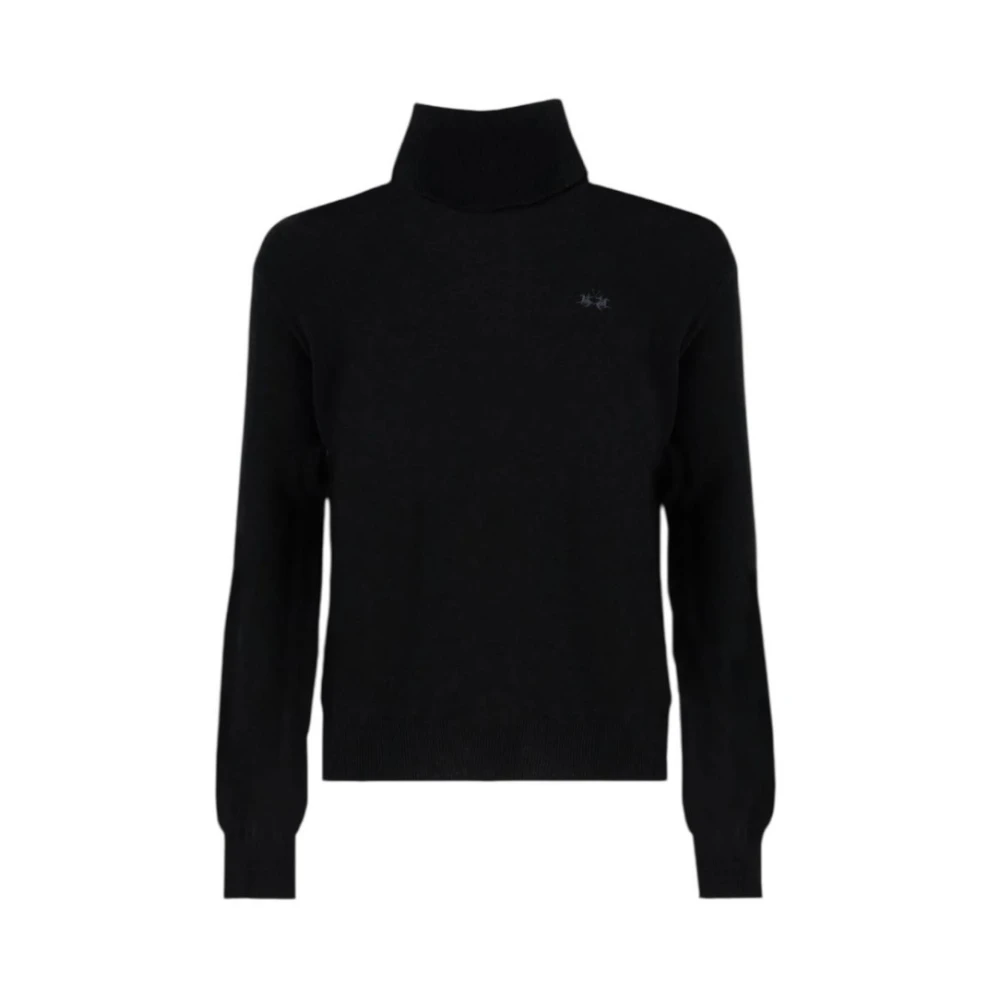 La Martina Men's Black Turtleneck Jumper - Turtlenecks - L - Knitwear