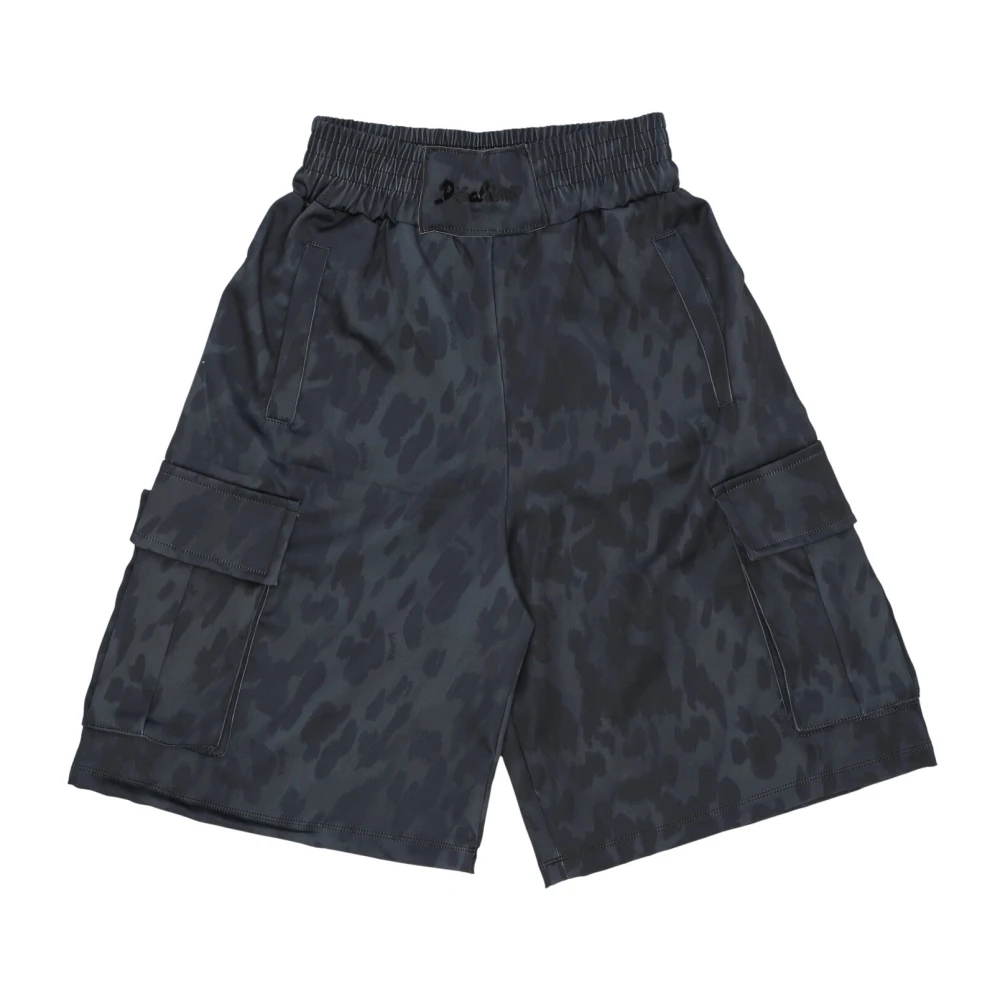 Disclaimer Zwarte Satijnen Cargo Shorts Black Dames