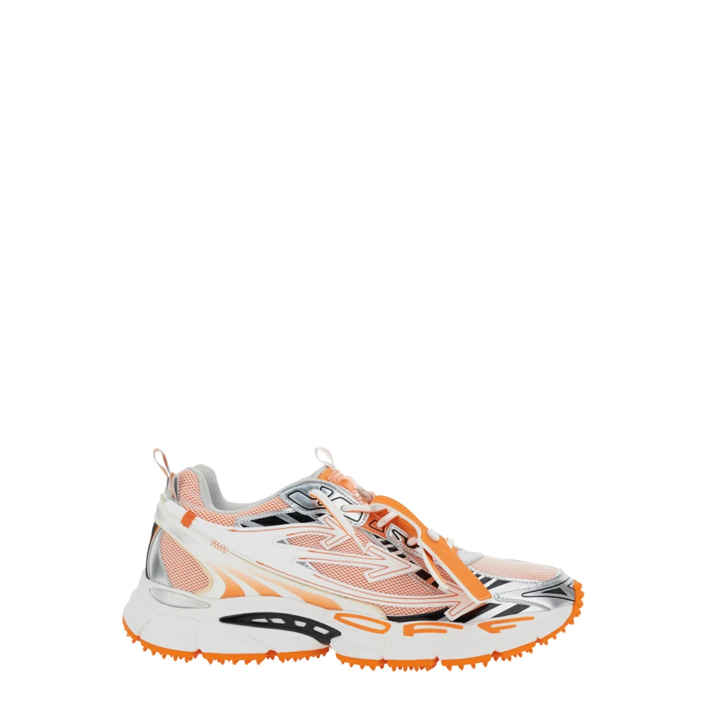 Off White Orange Låga Sneakers med Zip-Tie Multicolor, Herr