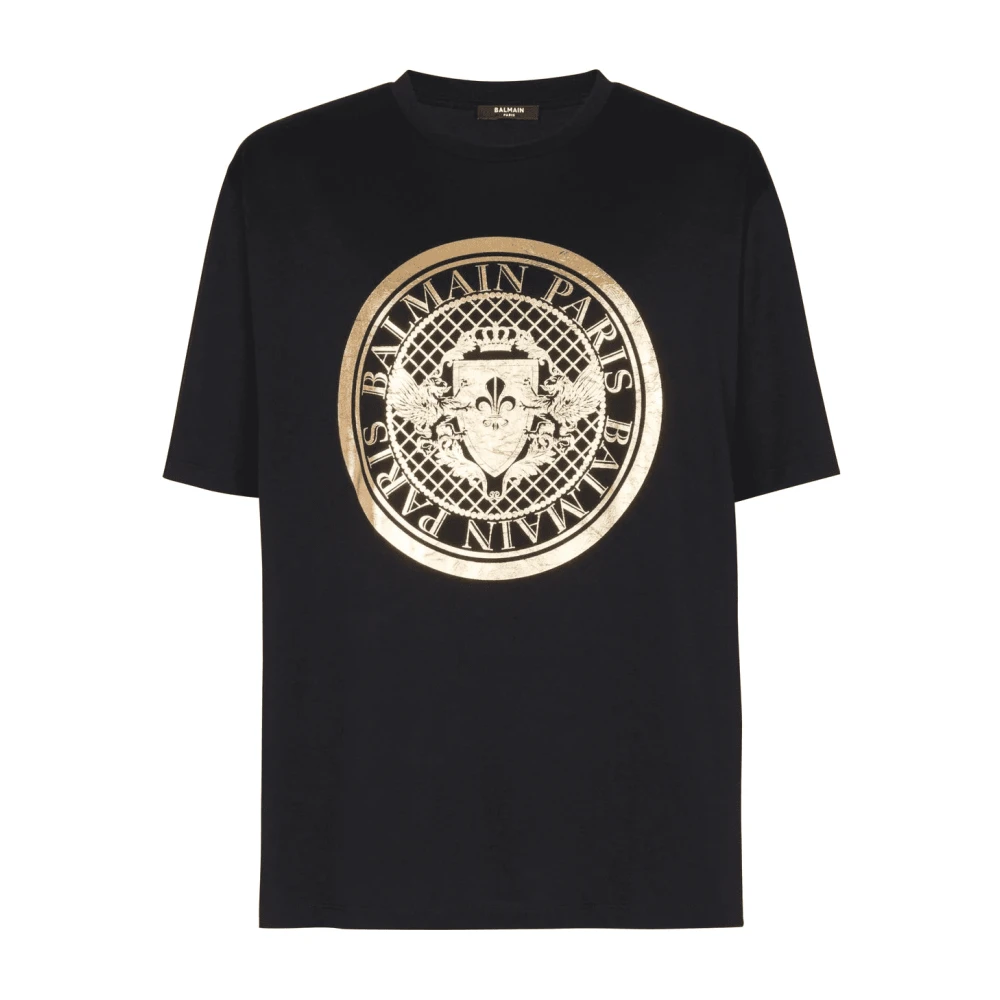Balmain Logo Print T-shirt Black Heren