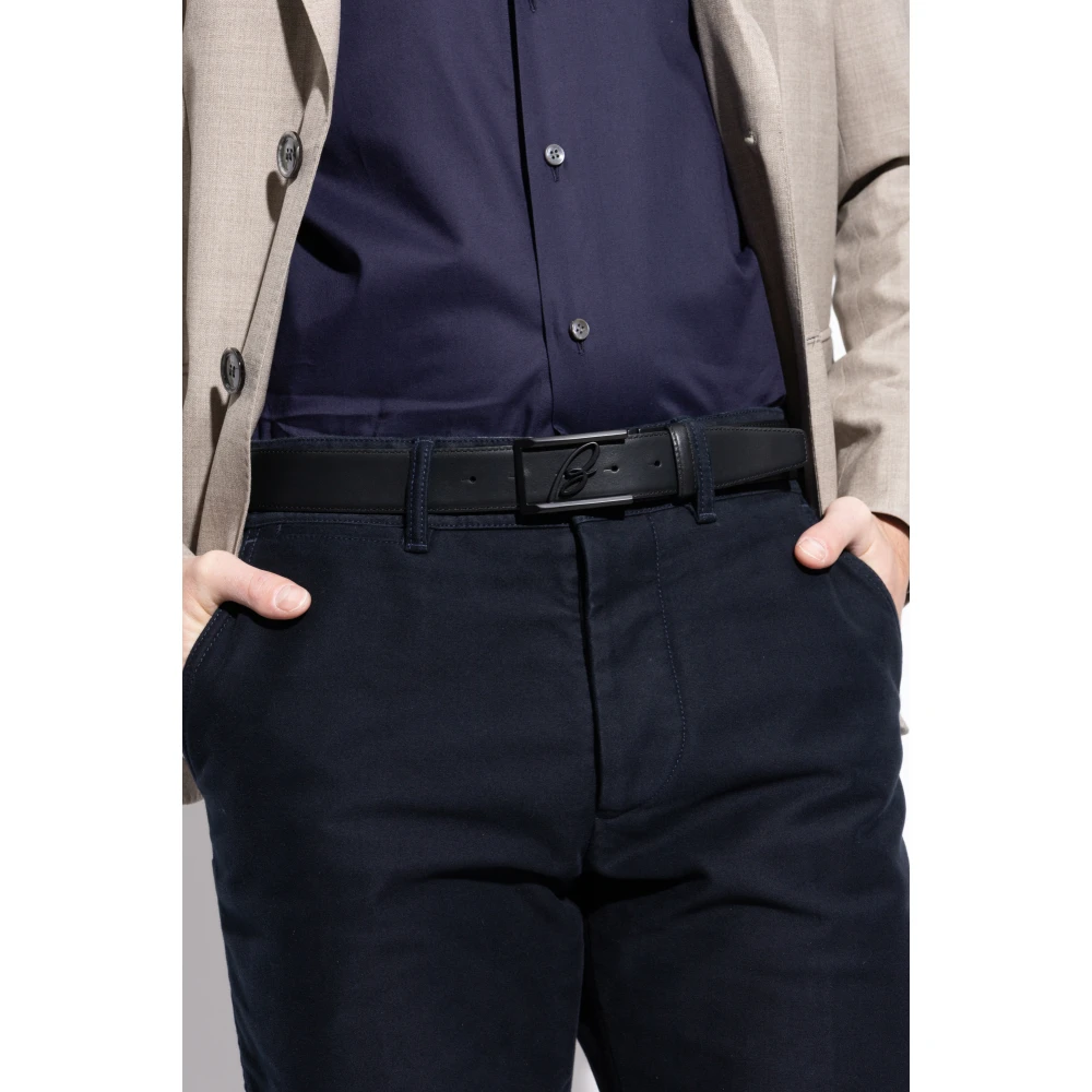 Brioni Riem met logo Black Heren
