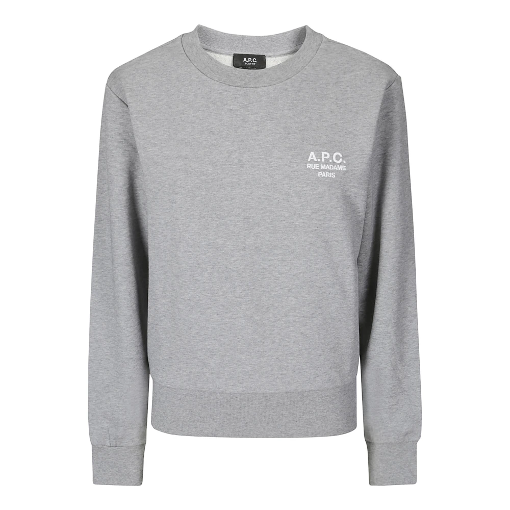 A.p.c. Grijze Boxy Fit Sweatshirt met Geborduurd Logo Gray Dames
