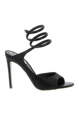 Sandales Cheville Rene Caovilla – Talon 105 Mm – Cuir Argenté – Neuf Avec Emballage D’Origine – Taille 39 EU