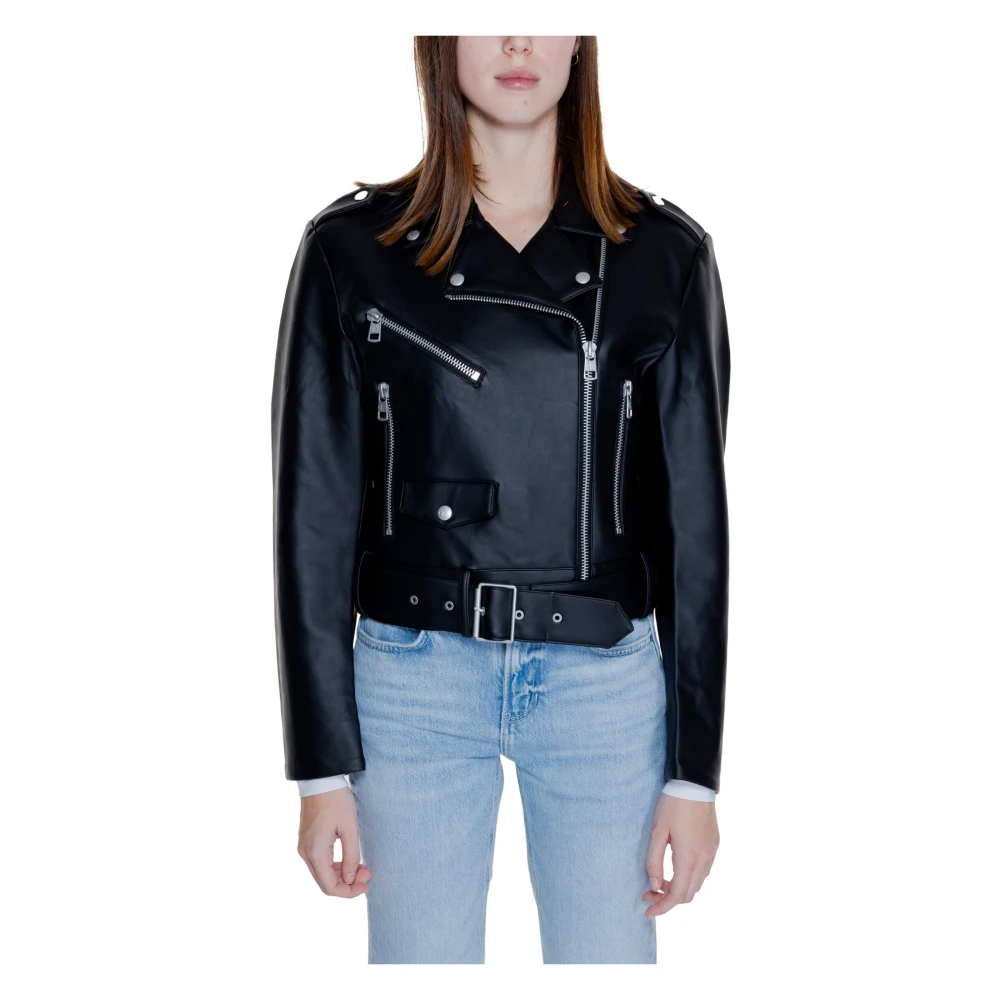 Calvin Klein Jeans Faux Leather Jack Dames Collectie Black Dames