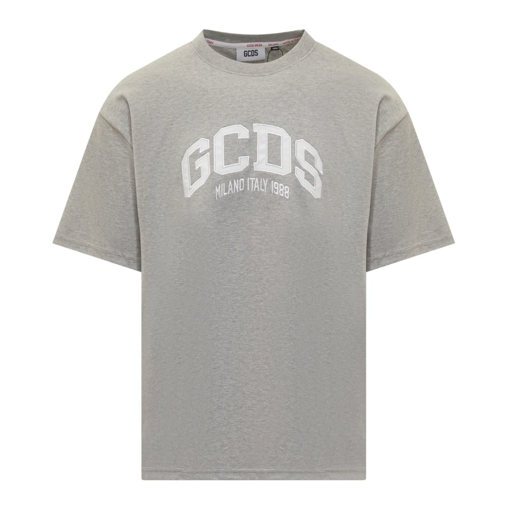 Gcds Logo Loose T-Shirt Gray Heren