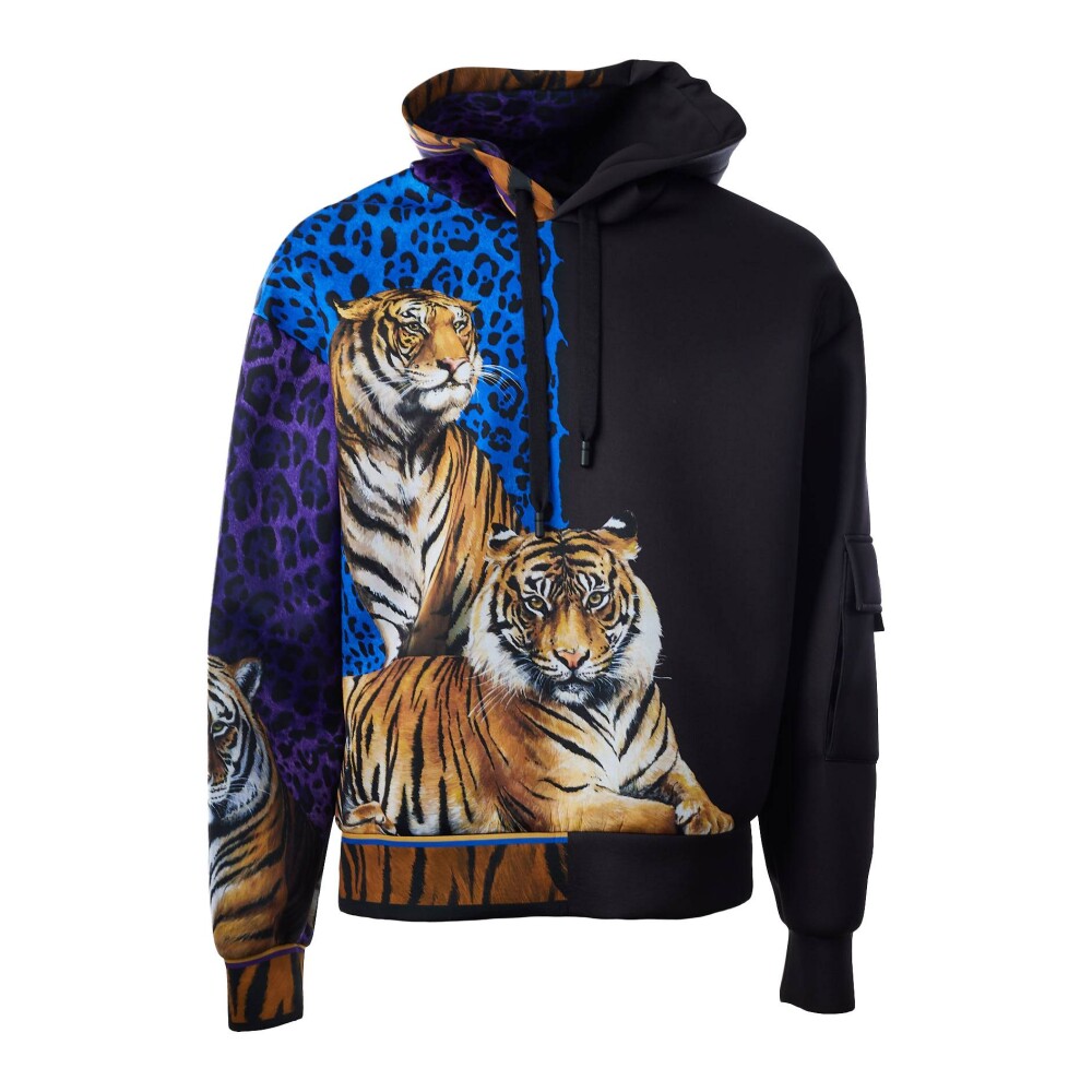 Men tiger print hoodie on sale