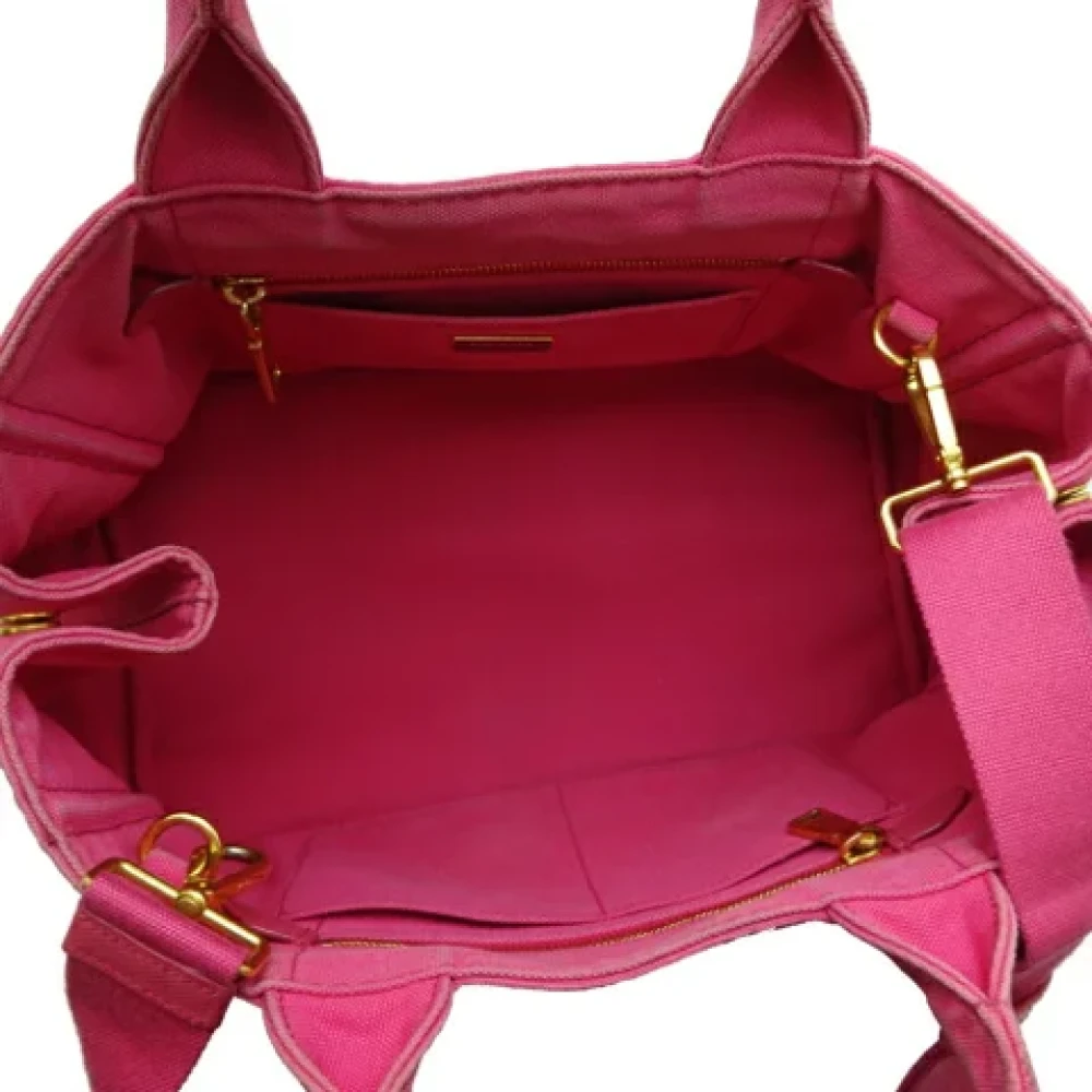 Prada Vintage Pre-owned Canvas handbags Pink Dames