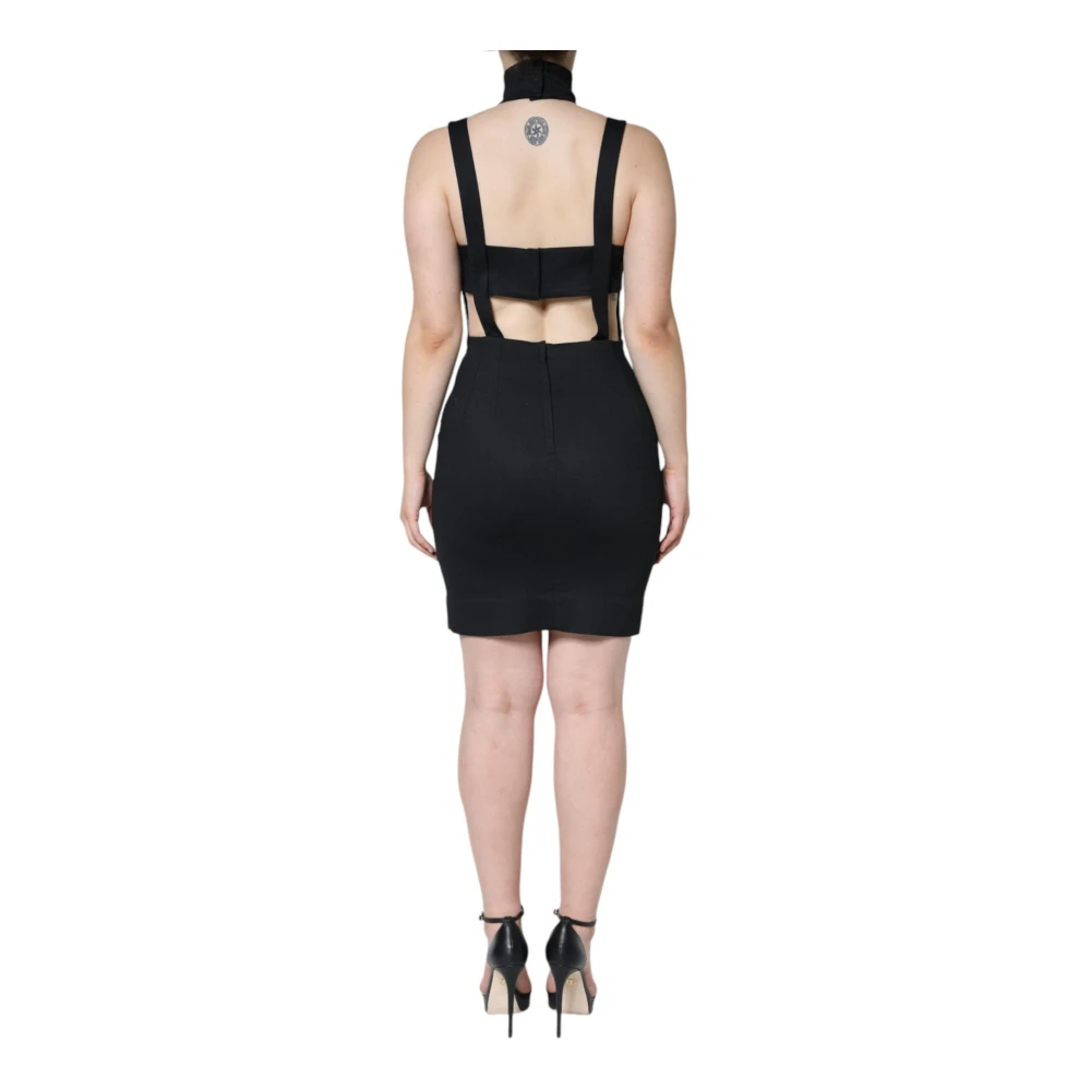 Dolce & Gabbana Zwarte Bodycon Mini Jurk Sweetheart Halslijn Black Dames
