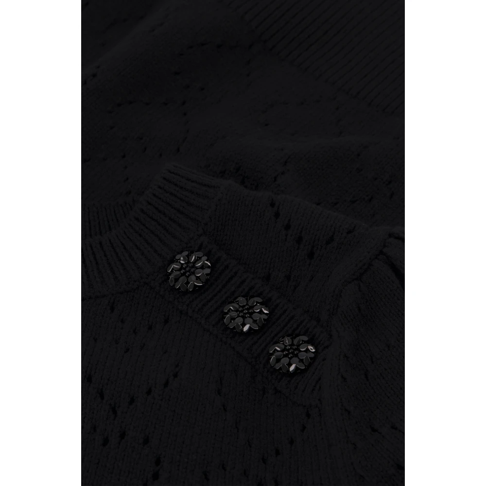 Fabienne Chapot Zwarte Pullover met Hart Borduursel Black Dames