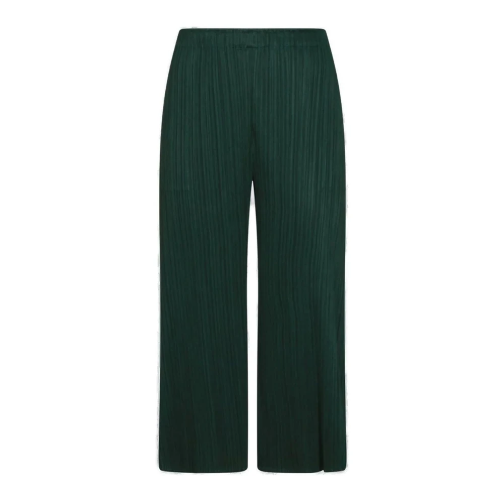 Issey Miyake Women's Green Wide Trousers - Wide Trousers - Xl - Trousers