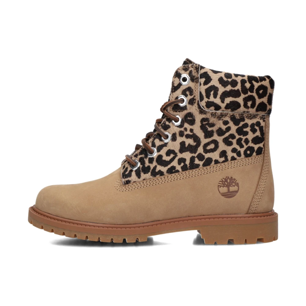 Timberland Women's Beige Lace-Up Boots, 4 Uk, Premium 6Inch Boots For