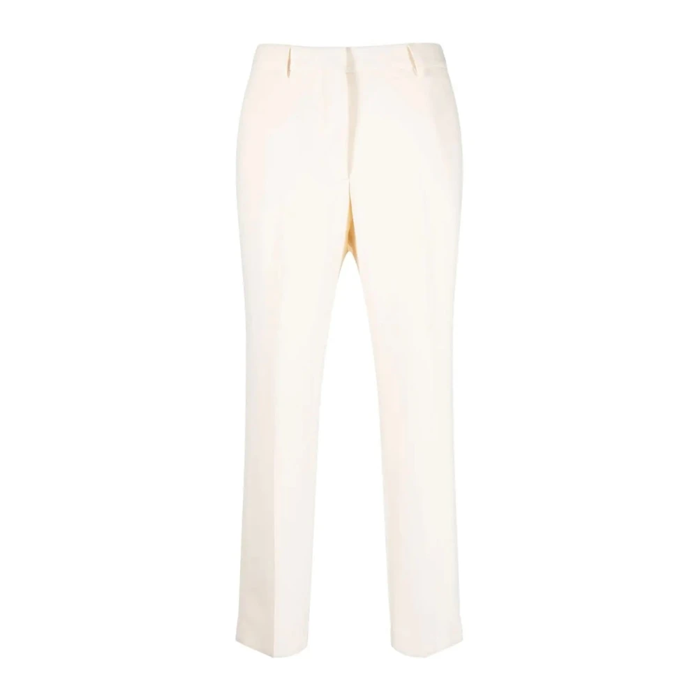 See By Chloé Women's Beige Straight Trousers, L, Formal Trousers