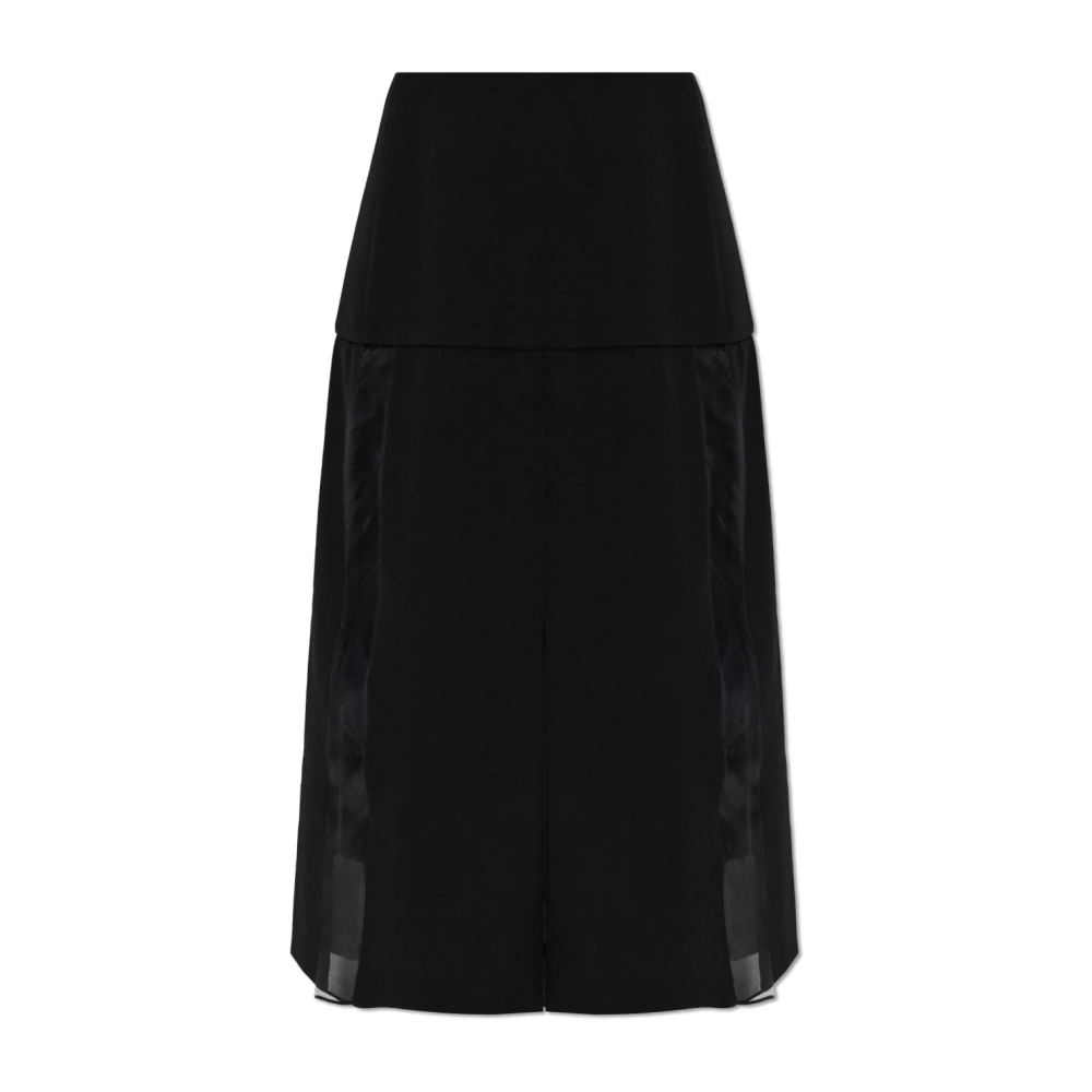 Jil Sander Vrouw Zwart Rokken Dames, L, Wol, Slit Skirt