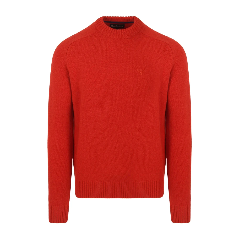 Barbour Rode Wol Crew Neck Trui Red Heren
