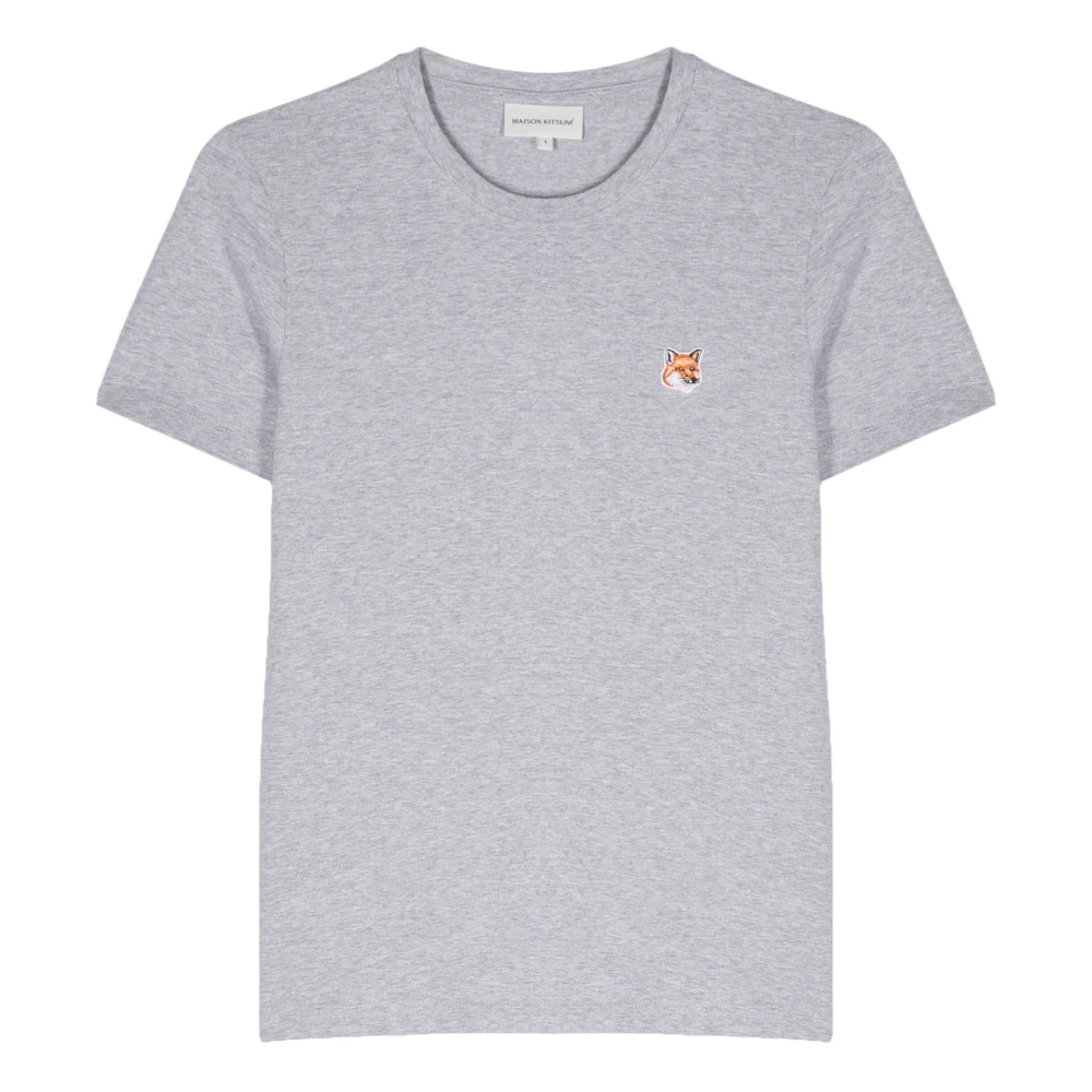 Maison Kitsuné Fox Head Patch T-shirt Gray Dames