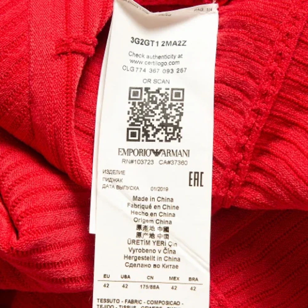 Armani Pre-owned Knit outerwear Red Dames