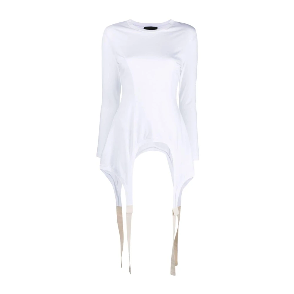 Simone Rocha Witte longsleeve T-shirt met staarten & Daisy borduursel White Dames