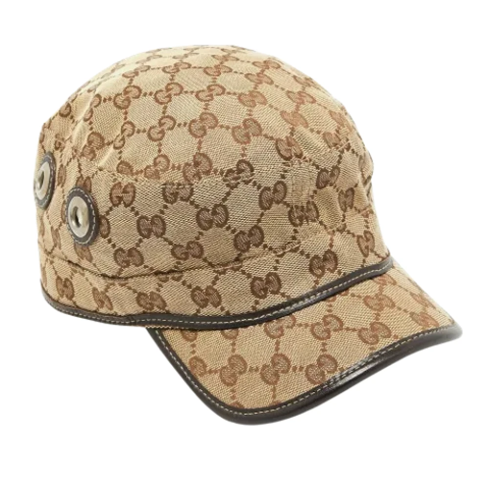 Gucci Vintage Pre-owned Bomull hattar-och-kepsar Beige, Dam