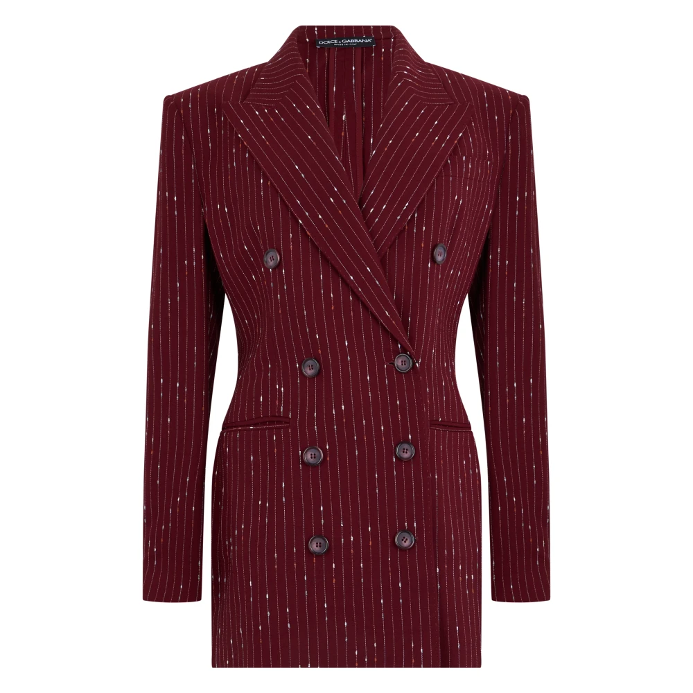 Dolce & Gabbana Women's Red Blazers, S, Double-Breasted Blazer