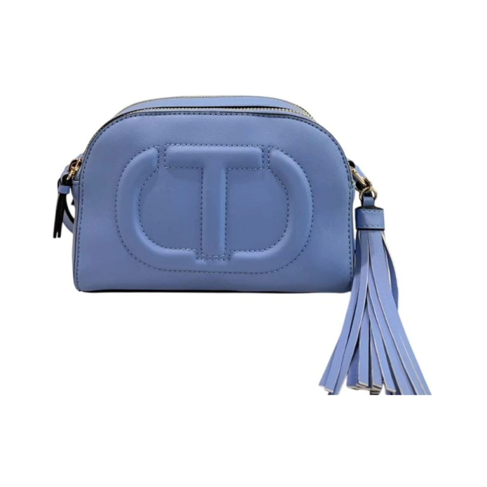 Twinset , Cross Body Bags, Female, Blue, One Size, Fringed Crossbody Bag