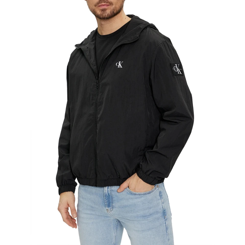 Calvin Klein Zwarte Windbreaker Jas Black Heren