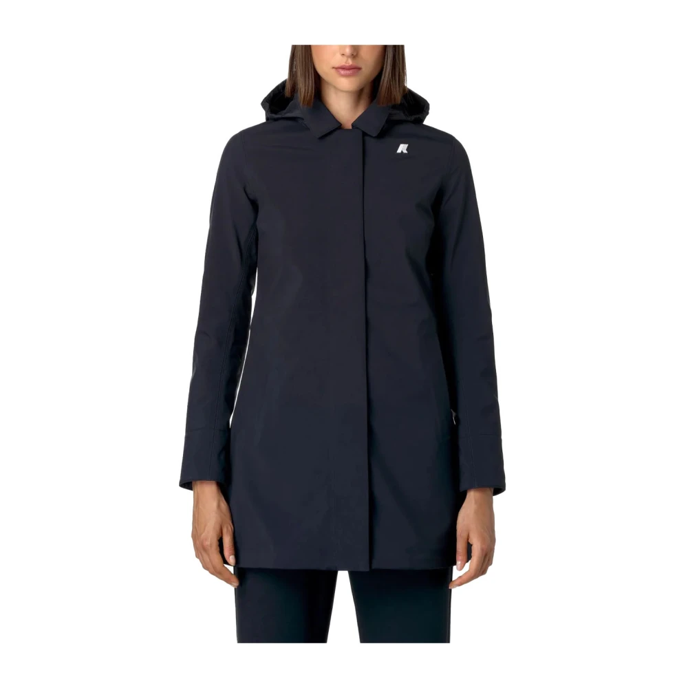 K-way Polyester parka met slim-fit silhouet Blue Dames
