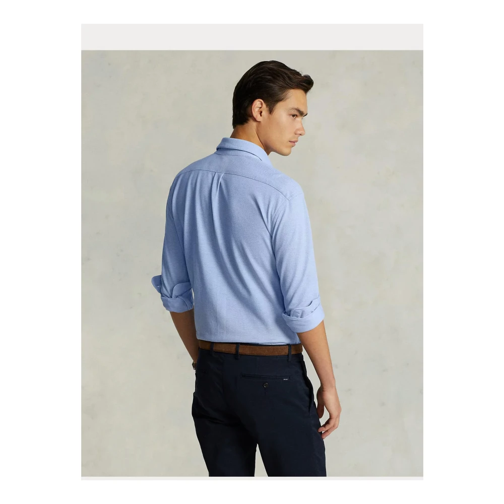 Ralph Lauren Mesh Oxford Button-Down Overhemd Blue Heren