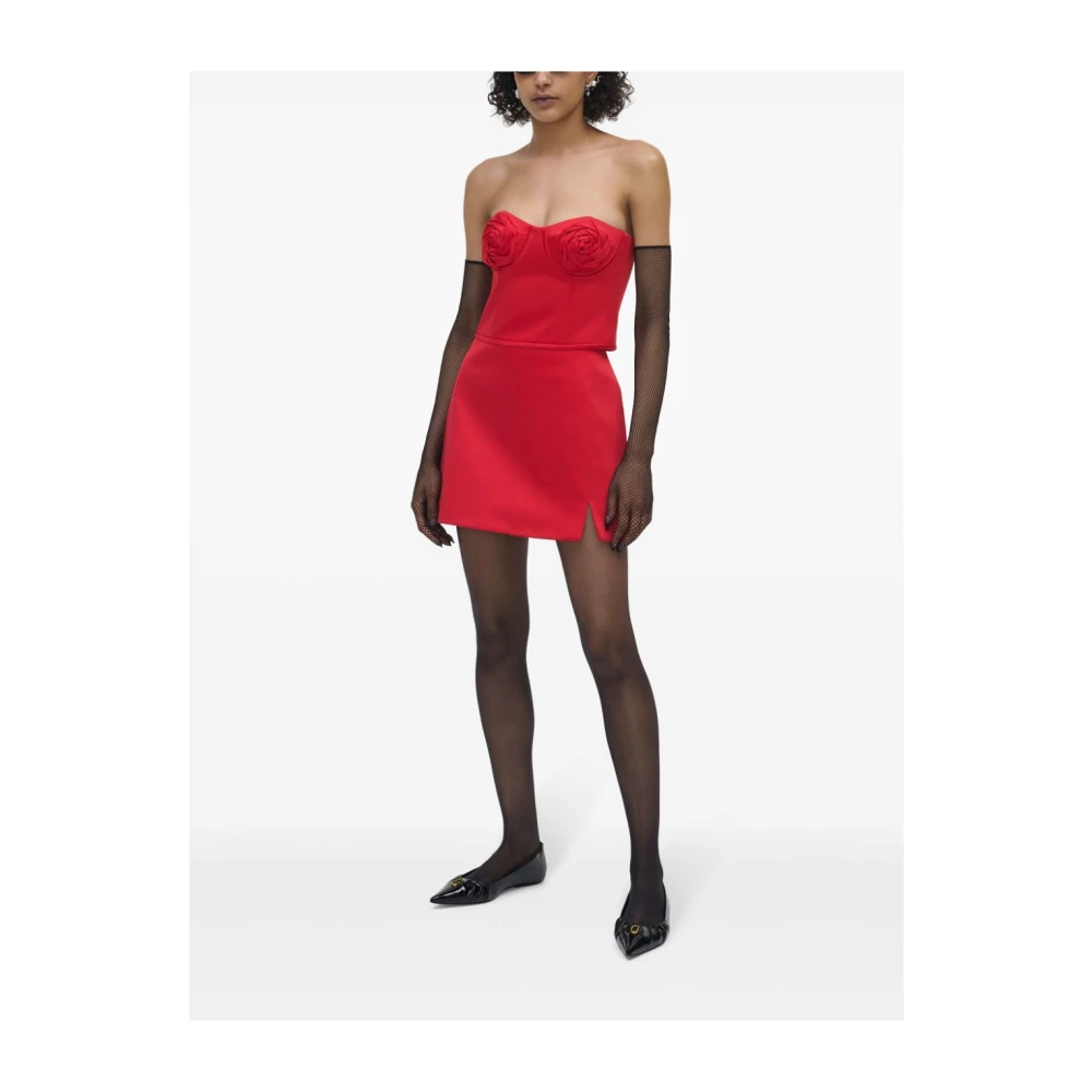 Marc Jacobs Rode Satijnen Bias Gesneden Rok Red Dames