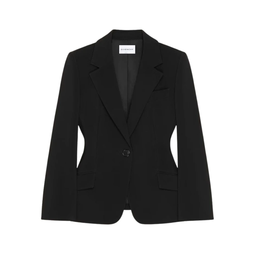 Givenchy Women's Black Single-Breasted Jacket In Crepe Cady