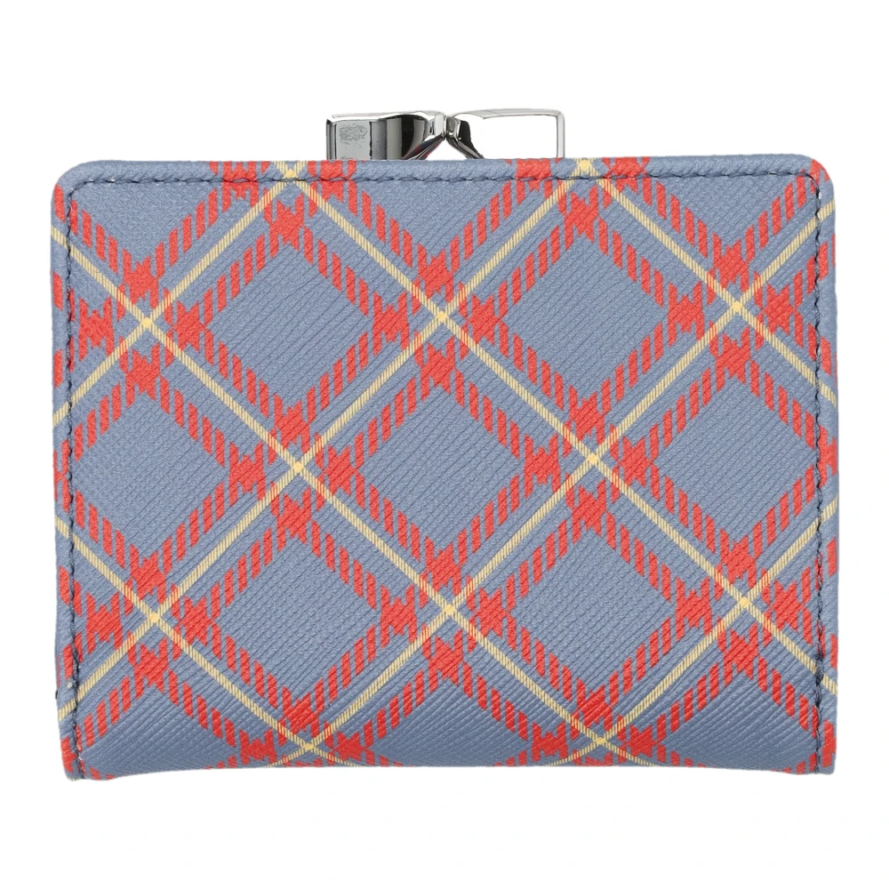 Vivienne Westwood Blauw Oranje Tartan Kleine Frame Portemonnee Blue Dames
