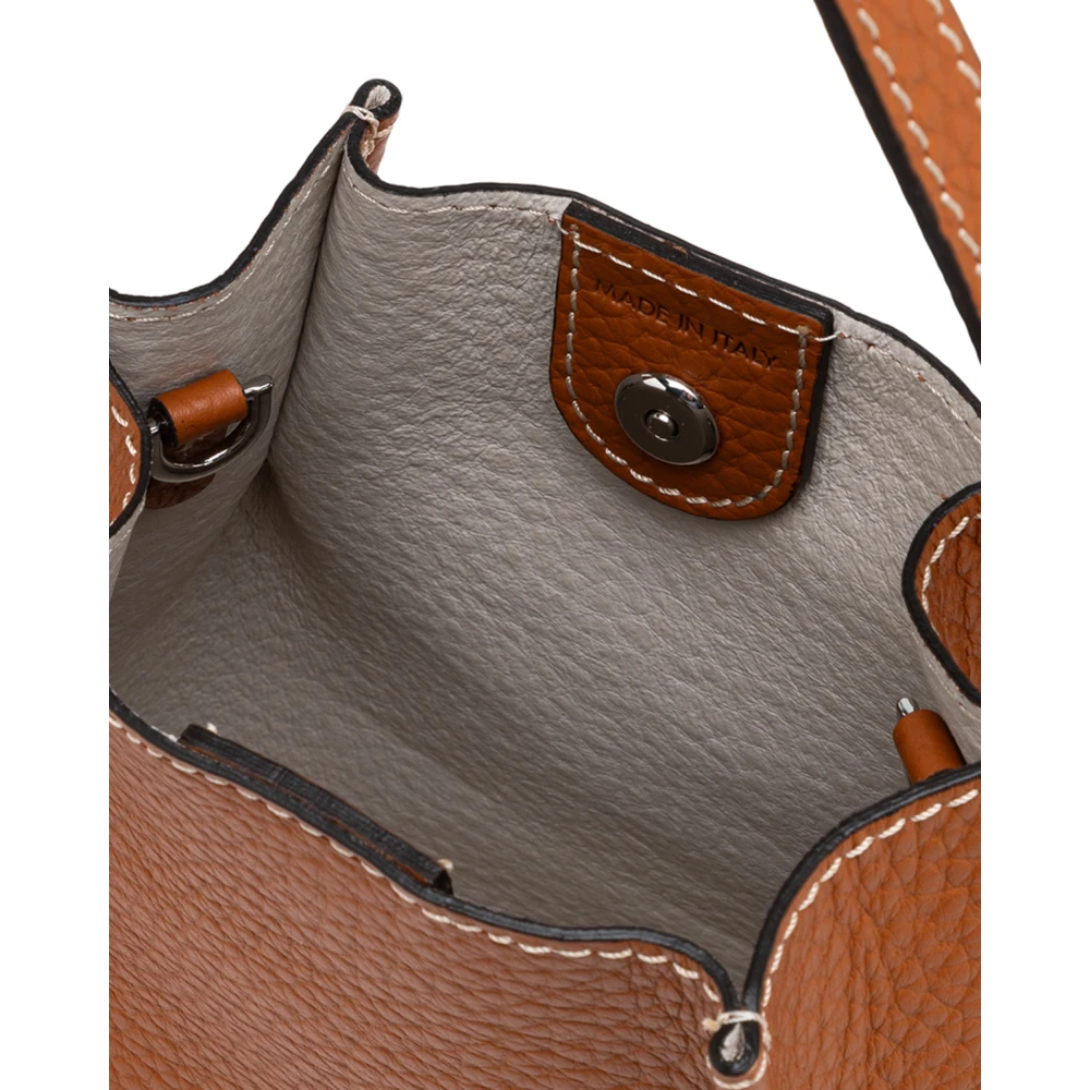 Gianni Chiarini Bruine Schoudertas met Magnetische Knoop Brown Dames