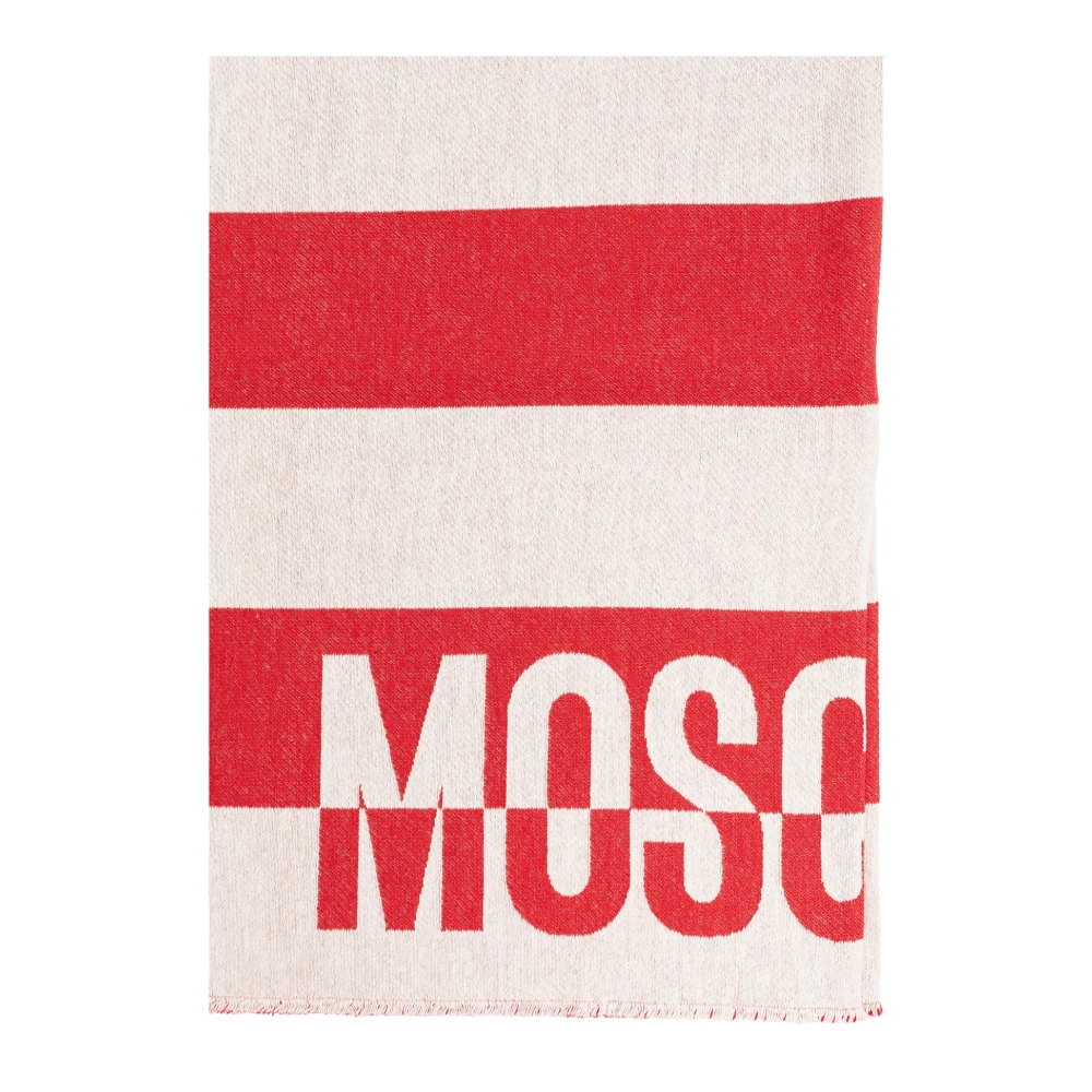 Moschino Sjaal met logo Red Unisex