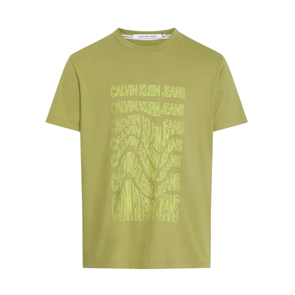 Calvin Klein Gerecycled Katoen T-shirt Green Heren