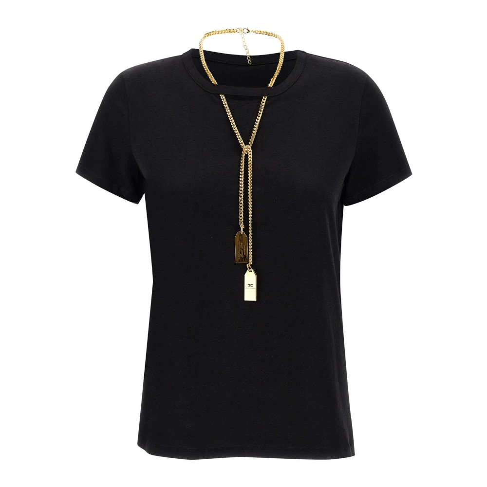 Elisabetta Franchi Zwarte T-shirts en Polos Black Dames