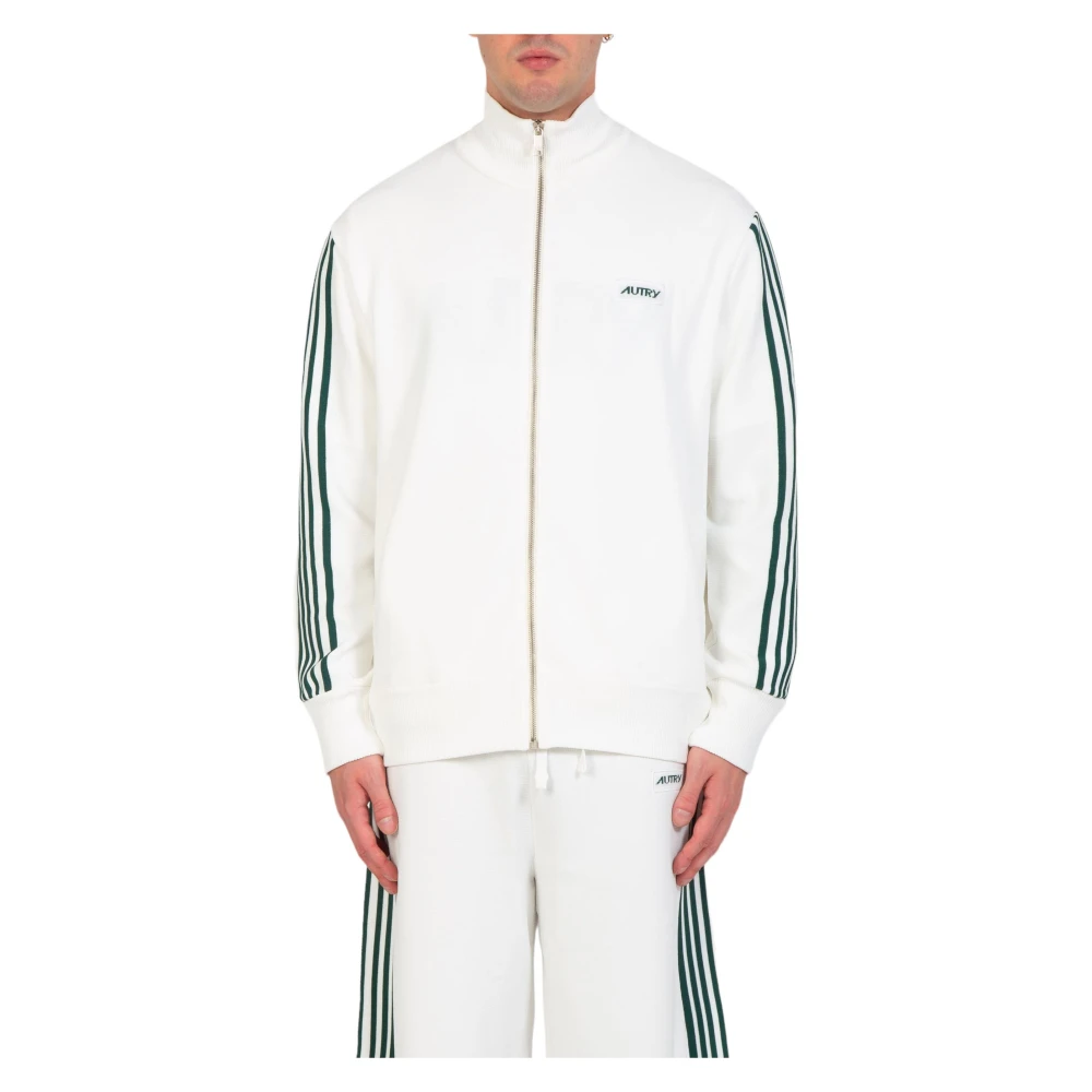 Autry Witte Gestreepte Rits Track Jacket White Heren